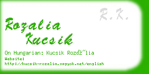 rozalia kucsik business card